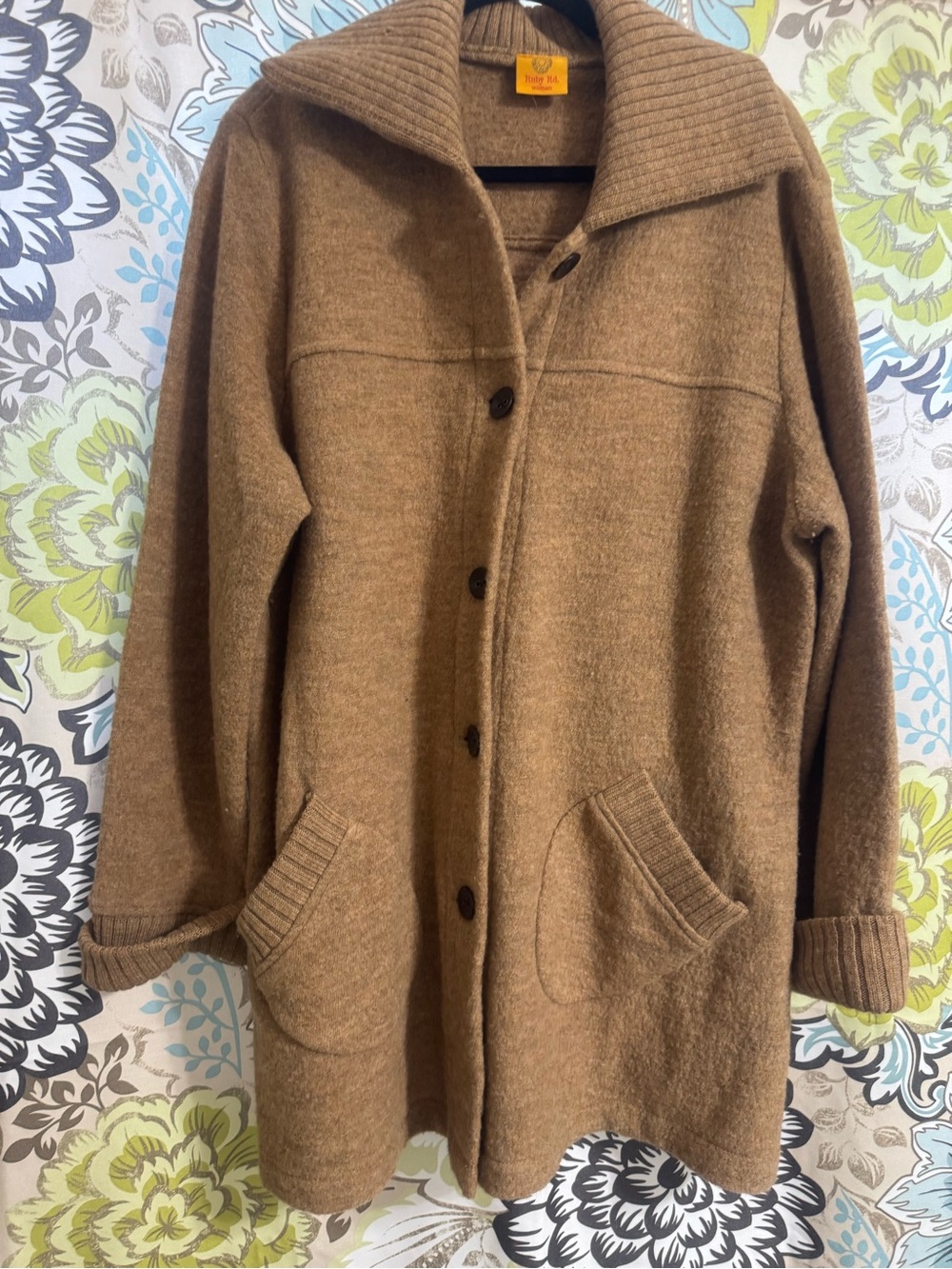 Boiled wool Button-Up Coat